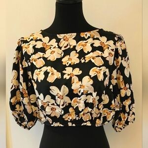 NEW Jacquie the Label Puff Sleeve Floral Crop Top - Size S (New With Tags)